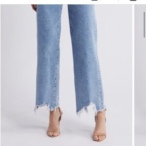 HIDDEN JEANS Frayed Hem Wide Leg Jean